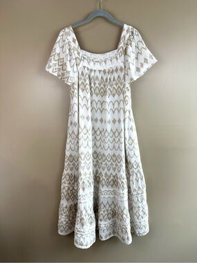 Women’s Oversized Cotton Gauze House Dress Pockets Sz 2 M Grandma  Cottagecore